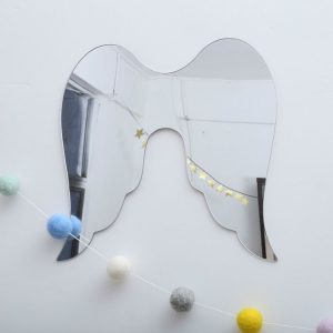Creative Home Baby Room Children Room Cartoon Acrylic Mirror Pendant Decoration, Style: Archangel (29x30x0.3 cm)