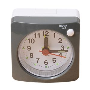 Bedside Mute Alarm Clock With Light & Snooze Function (Gray)