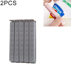 2 PCS Plastic Bag Snack Bag Sealing Love Clip Kitchen Accessories Grey (Small)