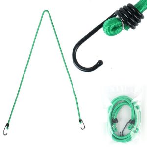 Outdoor Bundling Rope Elastic Tents Metal Buckle High Stretch Clothesline Camping Luggage Packing Hook (Single Hook Green)