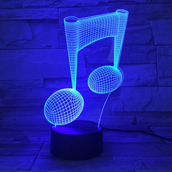 Music Note 3D Visual Light Touch Colorful Changing Decorative Table Lamp LED Night Light - Image 2