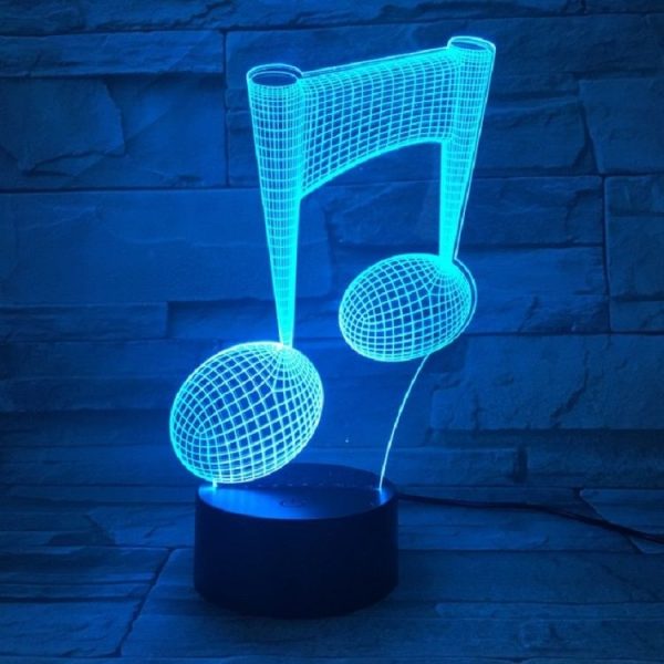Music Note 3D Visual Light Touch Colorful Changing Decorative Table Lamp LED Night Light - Image 3
