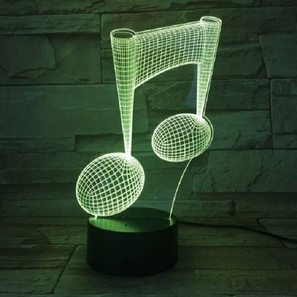 Music Note 3D Visual Light Touch Colorful Changing Decorative Table Lamp LED Night Light - Image 5