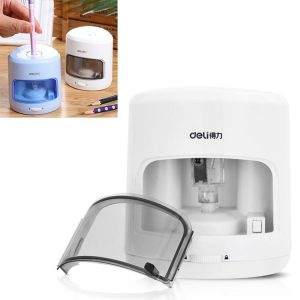 Deli Electric Pencil Sharpener Home School Mechanical Sharpener Office School Supplies (White)