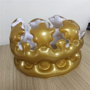 Inflatable Crown Hat Children Dress Up Toys Birthday Party Party Decoration Props, Size: Small 20x15cm (Gold)
