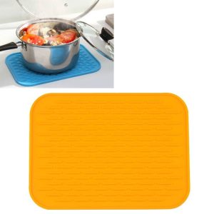 Thicken Colorful Silicone Insulation Mat European Anti-burning Pot Pad Table Waterproof Phone Pad (Orange)