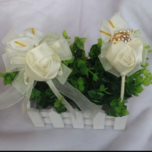 Wedding Groom Bride Boutonniere Rhinoceros Calla Brooch Wrist Flower, Style: 2 Sets Of Gold