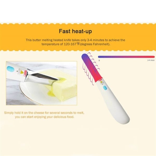 Rechargeable Electric Warm Butter Knife Heated Spreader for Melting Cutting Spreading Cheese Honey Ice Cream - Image 6