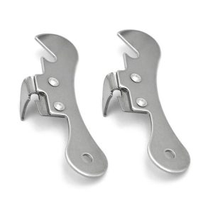 2 PCS Stainless Steel Bottle Opener Can Opener Multifunctional Kitchen Tool (Stainless Steel Color)
