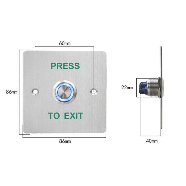 S88622L Metal Stainless Steel Panel with Waterproof Access Control Switch - Image 5