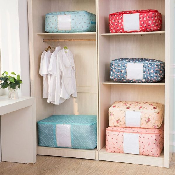 2 PCS Portable Printing Pattern Waterproof Clothes Storage Bag Pillow Quilt Blanket Folding Closet Bag Organizer, Size: 55x35x20cm Rose Flower - Image 6