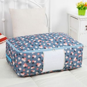 2 PCS Portable Printing Pattern Waterproof Clothes Storage Bag Pillow Quilt Blanket Folding Closet Bag Organizer, Size: 55x35x20cm Blue Flower