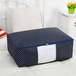 2 PCS Portable Printing Pattern Waterproof Clothes Storage Bag Pillow Quilt Blanket Folding Closet Bag Organizer, Size: 55x35x20cm Navy Blue Dot