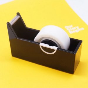 Tape Holder Office Tape Dispenser Desktop Tape Cutter (Black)