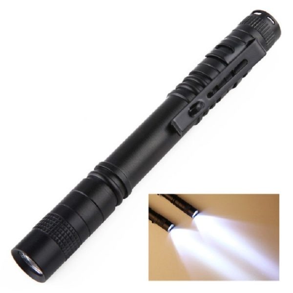 Mini LED Pen-shaped Strong Flashlight Pen Clip Torch, Size: 13.3cm