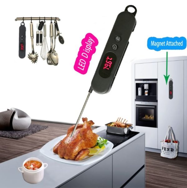 Folding Digital Meat Thermometer Probe Wireless Instant Read Kitchen Cooking Food Long Stainless Steel Probe BBQ Thermometer - Image 9