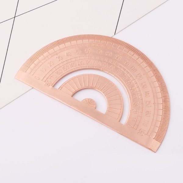 Protractor Ruler Drawing Measurement Math Tool Students Stationery Metal Angle Ruler - Image 2