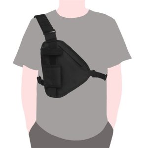Sports Outdoor Vest Chest Bag for Walkie Talkie (Black)