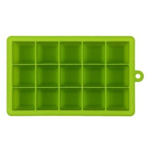 15 Grids DIY Big Ice Cube Mold Square Shape Silicone Ice Tray Fruit Ice Cream Maker (Green)
