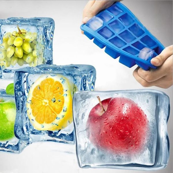 15 Grids DIY Big Ice Cube Mold Square Shape Silicone Ice Tray Fruit Ice Cream Maker (Green) - Image 8