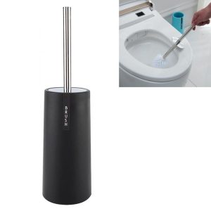 Long Handle Toilet Brush Set Bathroom Cleaning Supplies (Black)