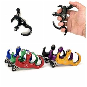 Compound Bow and Arrow Archery Stainless Steel Auxiliary Handle Caliper Releaser (Random Color Delivery)