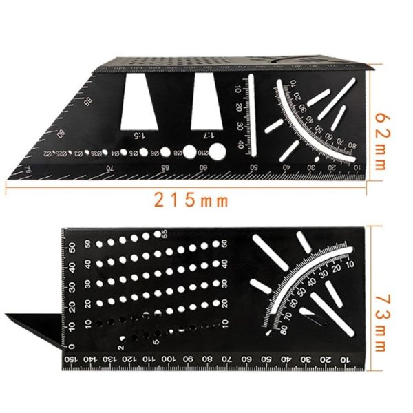 3D Woodworking Stop Gauge Aluminum Alloy Multi-function Angle Ruler - Image 3