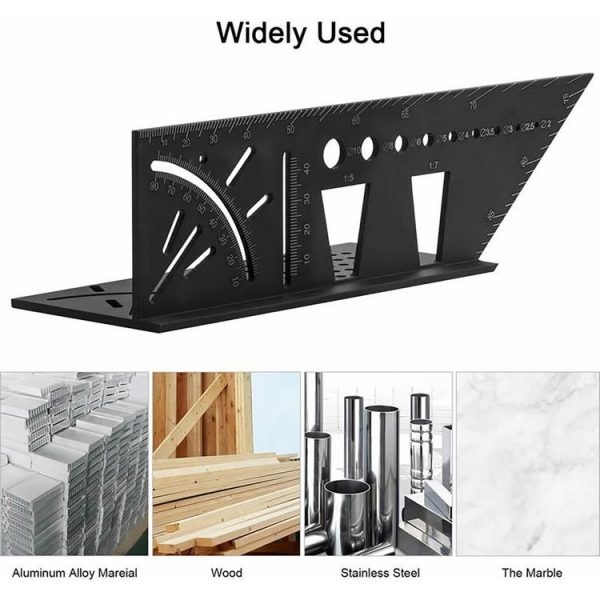 3D Woodworking Stop Gauge Aluminum Alloy Multi-function Angle Ruler - Image 4