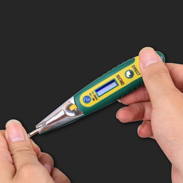 High Precision Electrical Tester Pen Screwdriver 220V AC DC Outlet Circuit Voltage Detector Test Pen with Night Vision, Specification: Digital Display Pen (Card) - Image 6