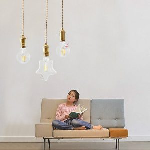 E27 Spiral Port Single Head Energy-saving High-brightness Copper Chandelier Lamp Holder Ceiling Plate without Light Source