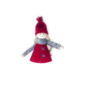 2 PCS Christmas Tree Plush Mini Doll Ornament, Specification: Red Riding Hood