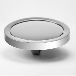 Embedded Type Stainless Steel Swing Cover Flip Kitchen Countertop Trash Can Lid Cap, Size: Round Mirror 24.5cm Diameter (Silver)