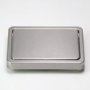 Embedded Type Stainless Steel Swing Cover Flip Kitchen Countertop Trash Can Lid Cap, Size: Square 16.2x22.7cm (Silver)