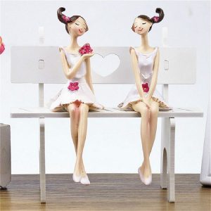 2 PCS Resin Angel Statue Craft Wedding Gift Home Decor, Style: Sitting