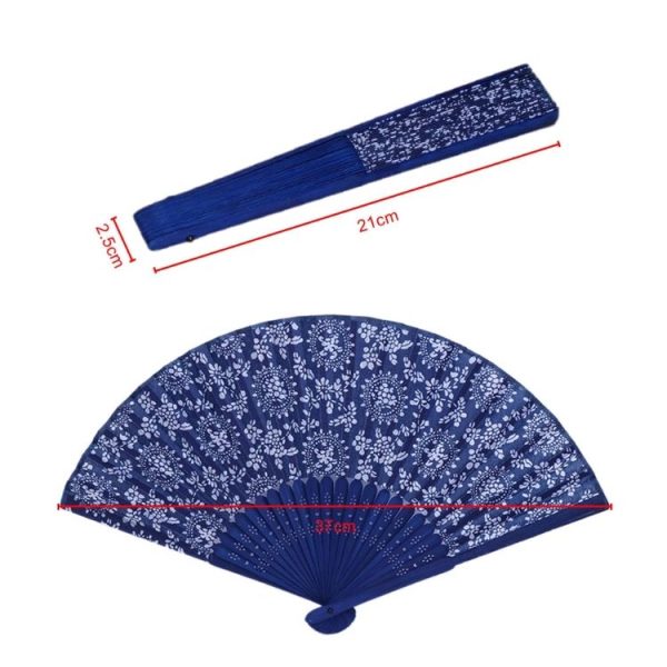 2 PCS 6 inch Women Single-sided Bamboo Fan Fabric Fan Featuring Craft Fan, Random Pattern Delivery - Image 6