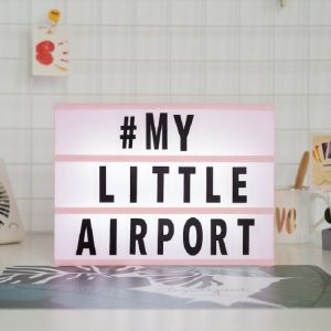 Alphabet Handmade Puzzle Light Box Decoration Night Light Home Decoration with Black and White Card (Pink box pink strip)