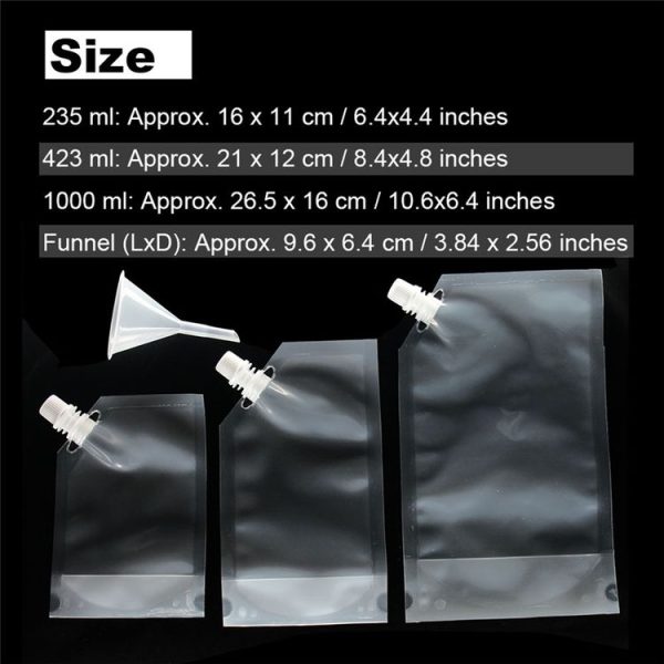 4 PCS Transparent Self-Supporting Mouth Bag Milk Juice Drink Outlet Wine Bag, Size: L - Image 5