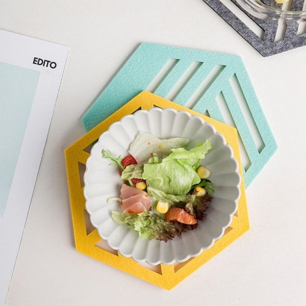 4 PCS Geometry Felt Household Tableware Dish Insulation Mat Cup Absorbent Pad, Color: Green (triangle) - Image 6