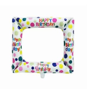 3 PCS Birthday Party Photo Frame Balloon Graduation Ceremony Photo Props (Dot birthday photo frame)