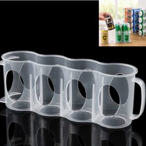 Kitchen Cans Beverage Storage Box Canned Beer Refrigerator 4 Grid Rack