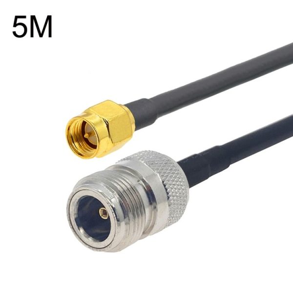 SMA Male to N Female RG58 Coaxial Adapter Cable, Cable Length: 5m