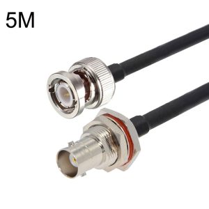 BNC Female With Waterproof Circle To BNC Male RG58 Coaxial Adapter Cable, Cable Length: 5m