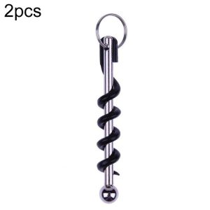 2 PCS Outdoor Creative Corkscrew Pocket Red Wine Tool Key Ring (OPP Bag)