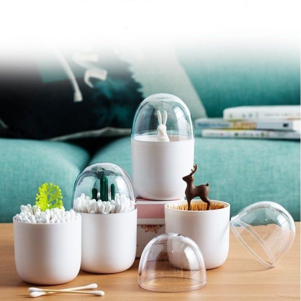 Creative Animal Plant Shape Toothpick Cotton Swab Storage Box Christmas Tree - Image 5
