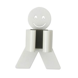 Creative Villain Free Punching Mop Rack Bathroom Broom Mop Hook Deck (White)