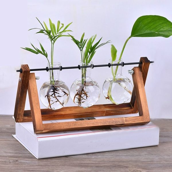Hydroponic Plant Glass Flower Pot Crystal Ball Home Decoration Hanging Pot, Style: 3xVase