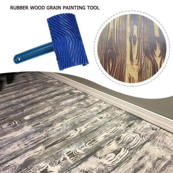ZZ0150 Wood Handle Wood Grain Brush Wall with Imitation Wood Embossed Wall Art Brush - Image 6