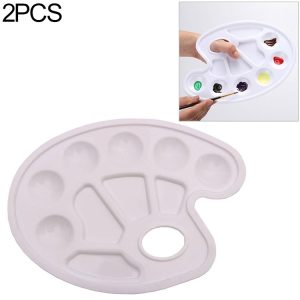 2 PCS Children DIY Paint Plastic Palette Graffiti Art Supplies TSP-64 (White)