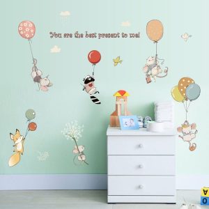 Balloon MouseStickers Cartoon Children Bedroom Corridor Kindergarten Layout Decorative Wall Stickers