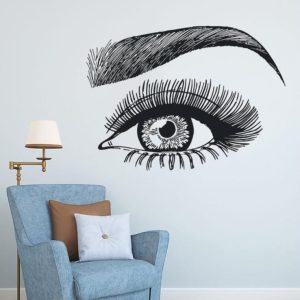PVC Wall Stickers Bedroom Living Room Beauty Salon Makeup Shop Salon Decoration Stickers, Size: 42x59cm (Black)